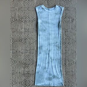Enza‎ Costa Ribbed Tie Dye Tank Dress Green Womens XS Casual